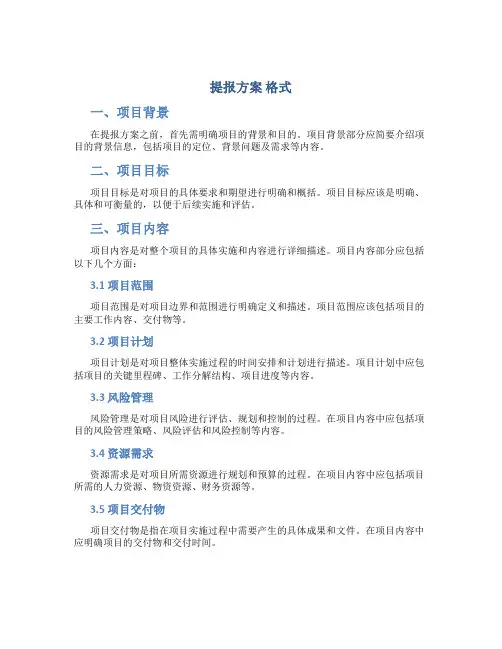 提报方案 格式