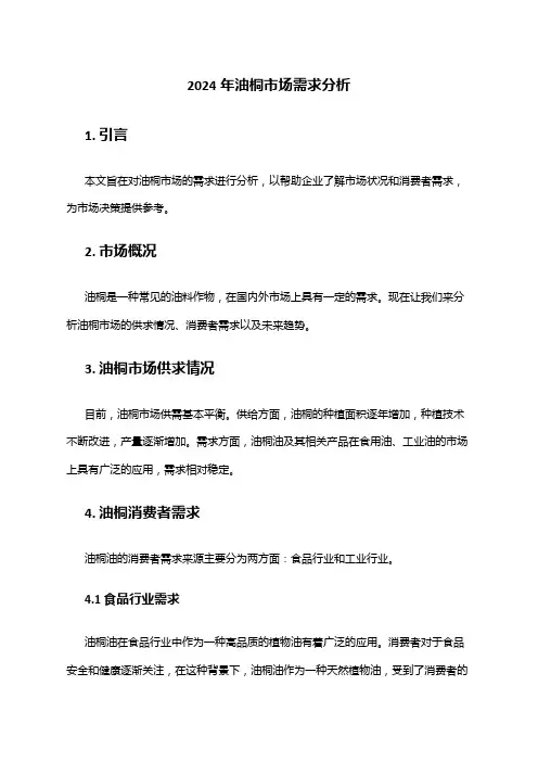 2024年油桐市场需求分析