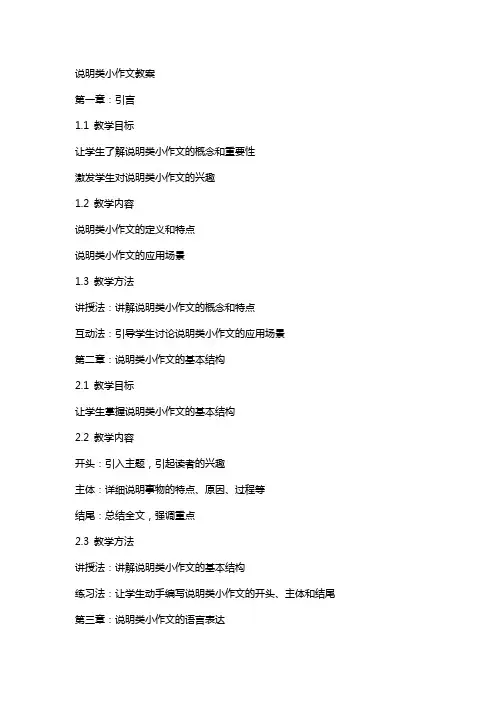 说明类小作文教案