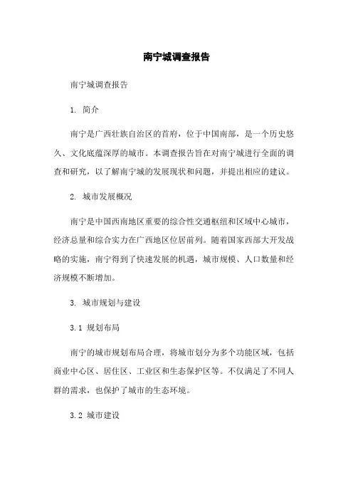 南宁城调查报告
