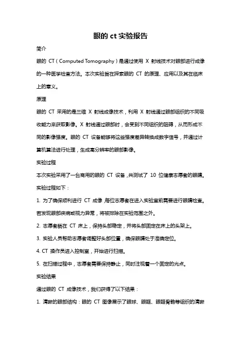 眼的ct实验报告