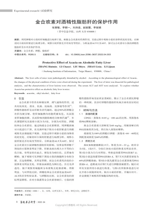 金合欢素对酒精性脂肪肝的保护作用