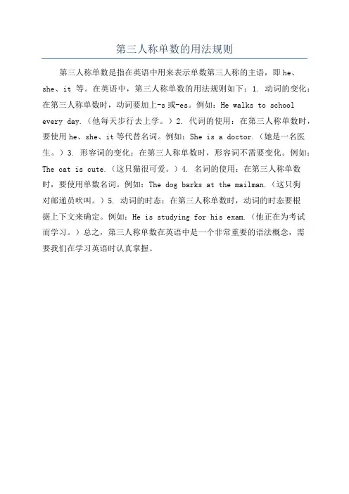 第三人称单数的用法规则