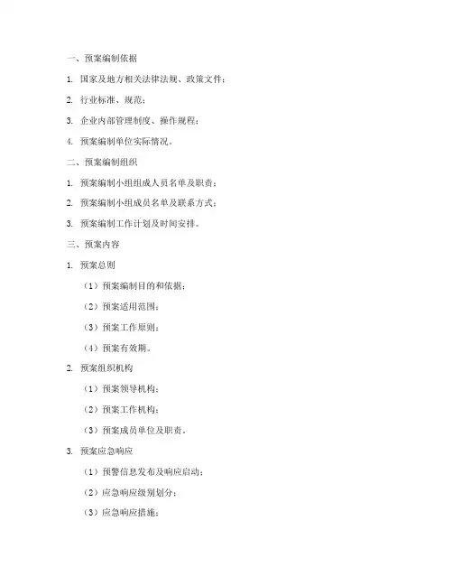 应急预案的资料清单