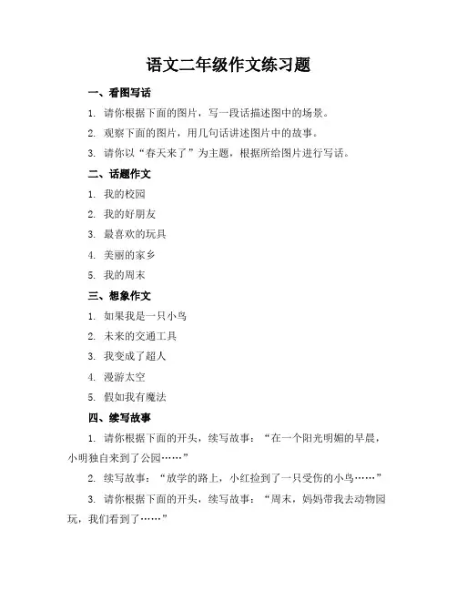 语文二年级作文练习题