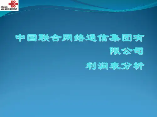 中国联通五年利润表分析共42页文档