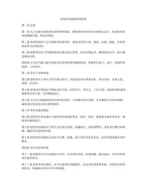 担保项目跟踪管理制度