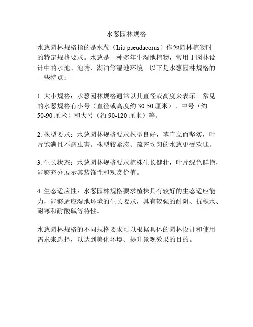 水葱园林规格