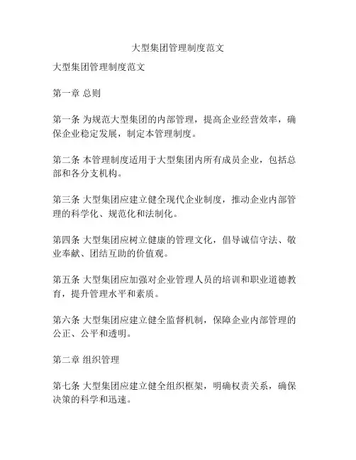 大型集团管理制度范文
