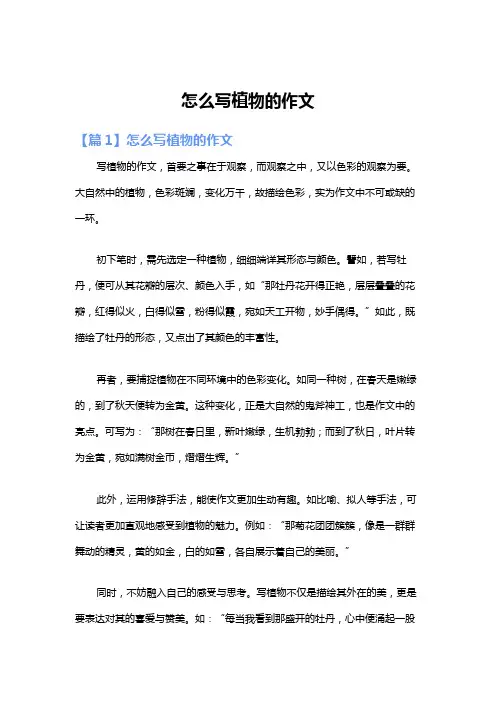 怎么写植物的作文