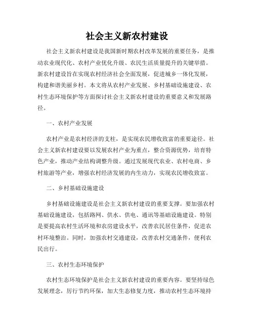 社会主义新农村建设