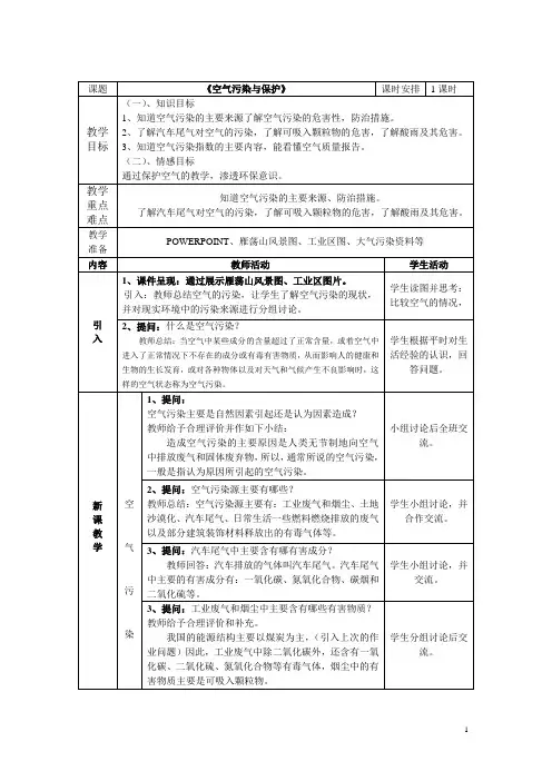 空气污染与保护