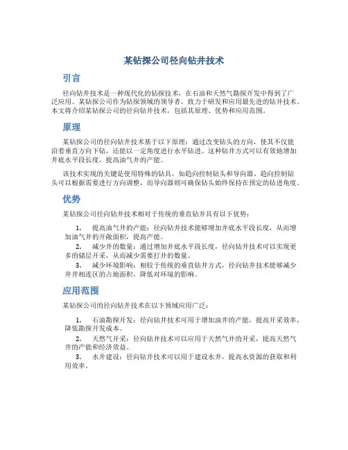 某钻探公司径向钻井技术