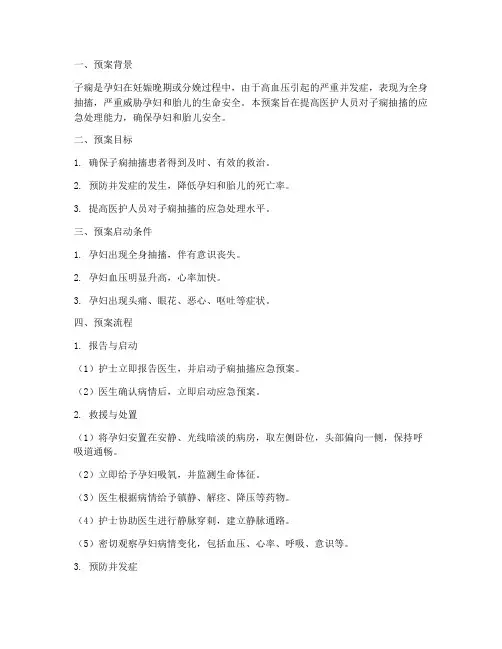 子痫抽搐应急预案脚本