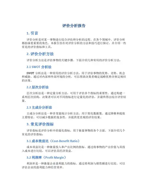 评价分析报告