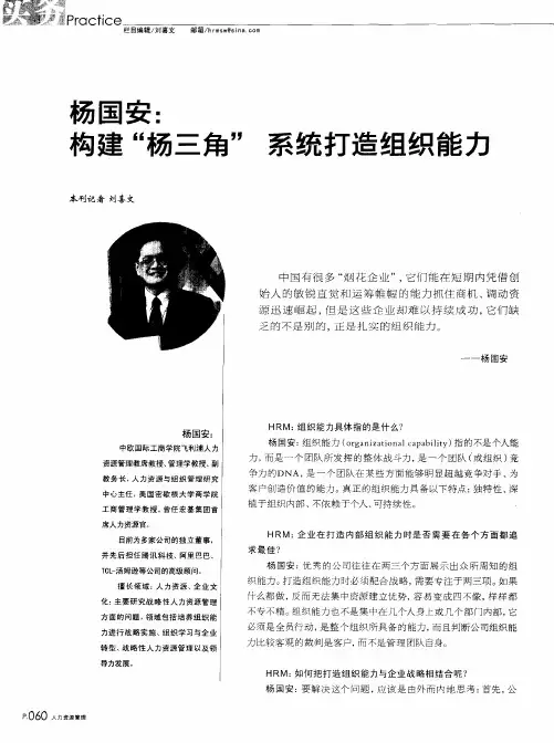 杨国安：构建“杨三角”系统打造组织能力