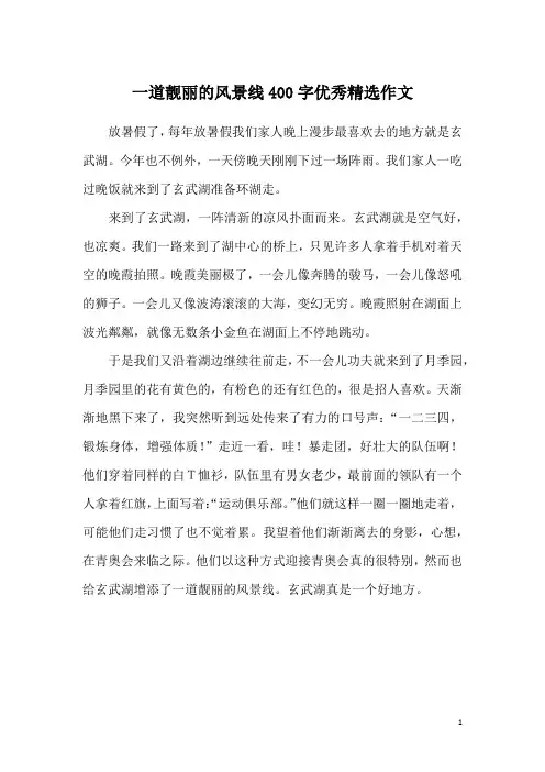 一道靓丽的风景线400字优秀精选作文