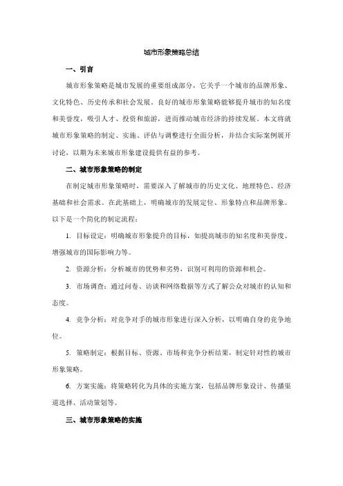 城市形象策略总结