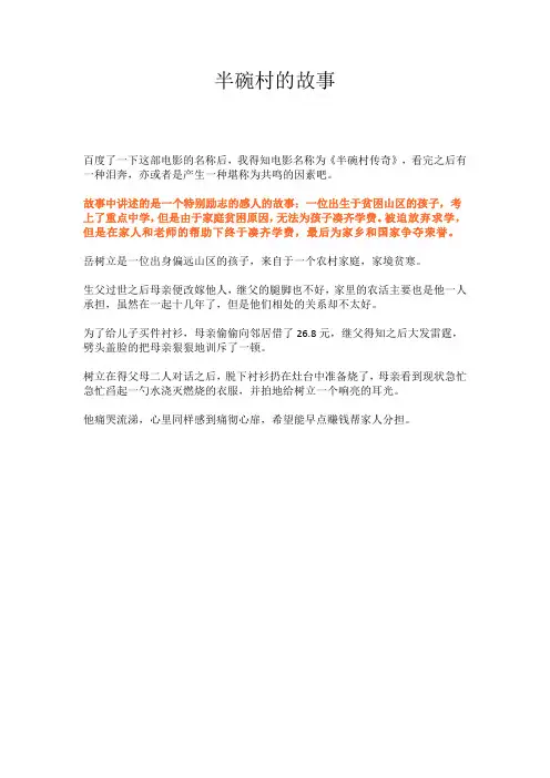 半碗村的故事