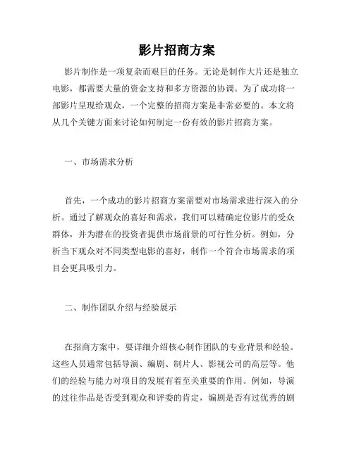 影片招商方案