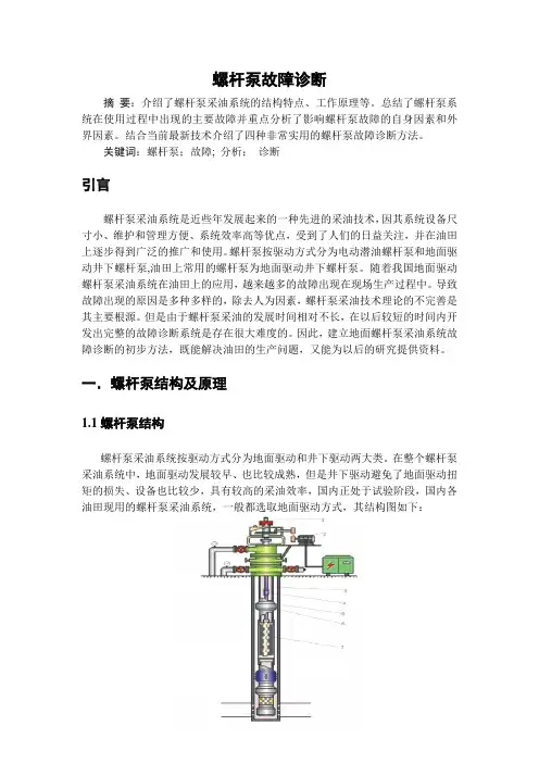 螺杆泵故障诊断