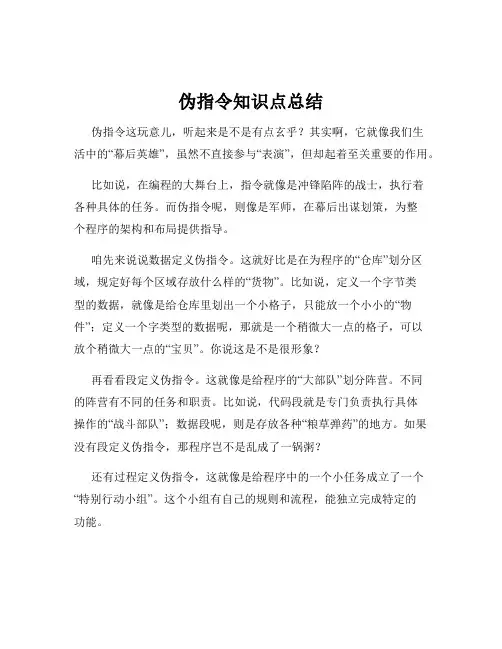 伪指令知识点总结
