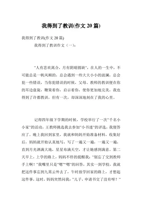 我得到了教训(作文20篇)