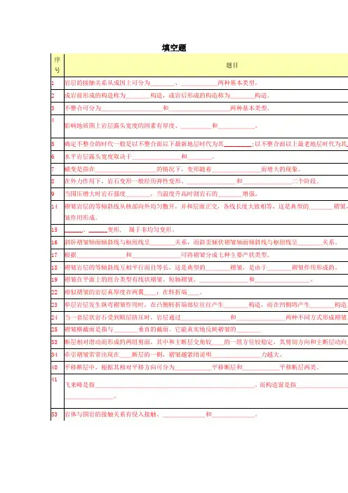 构造地质学复习题