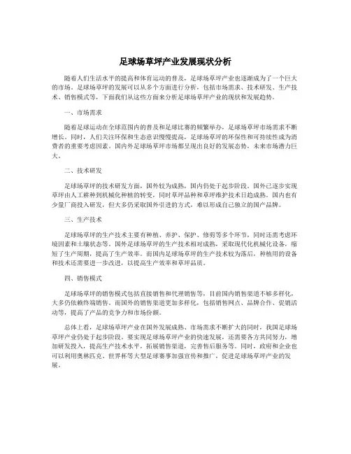 足球场草坪产业发展现状分析