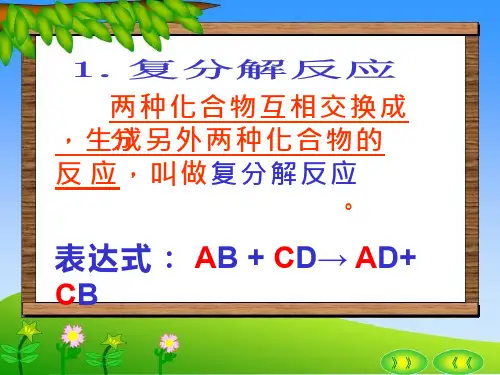 化学《复分解反应及其应用》教学课件设计