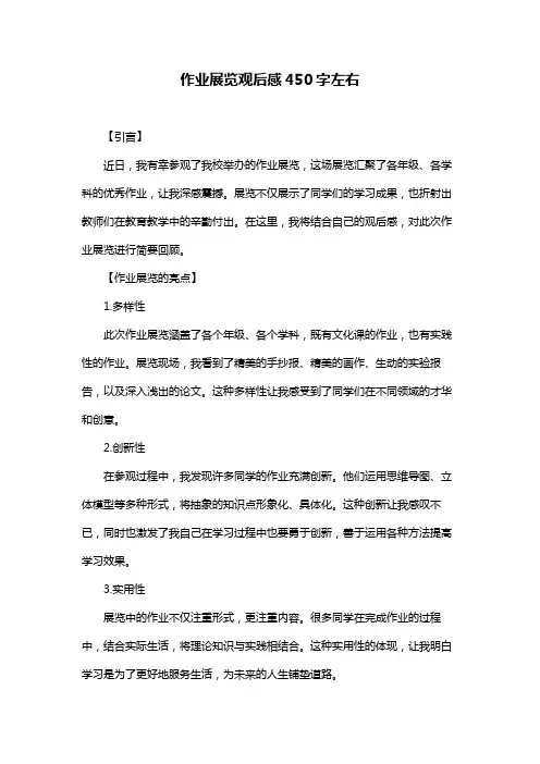作业展览观后感450字左右