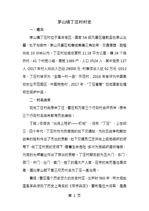 村史馆材料丁庄村范文