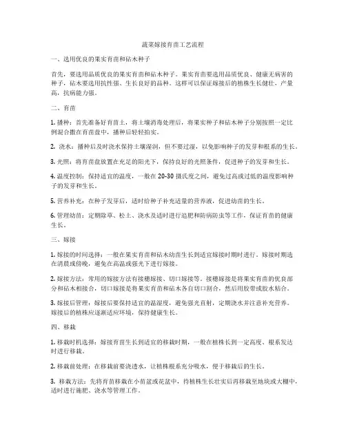 蔬菜嫁接育苗工艺流程