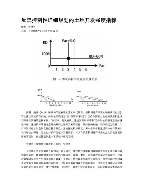 反思控制性详细规划的土地开发强度指标