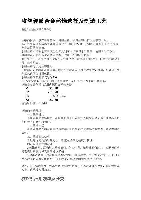 丝锥选择及制造工艺浅谈