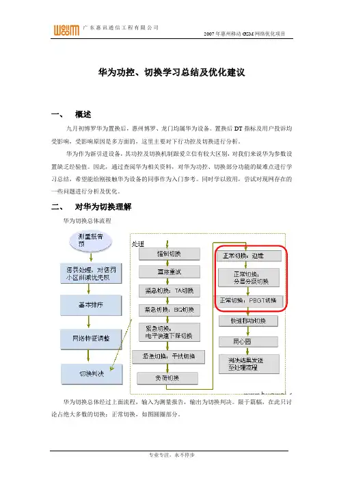 华为功控、切换学习总结及优化建议