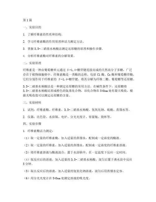 纤维素实验报告(3篇)