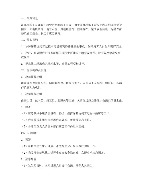 深基坑应急预案范文