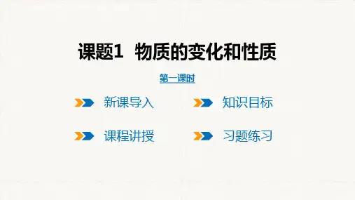 课题1 物质的变化和性质 第1课时 物质的变化课件(共23张PPT)人教版九年级化学上册