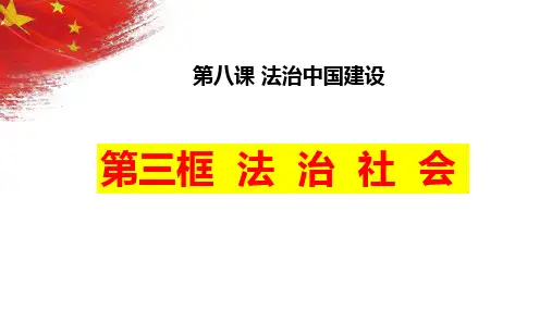 【高中政治】法治社会(课件30)高中政治统编版必修三政治与法治