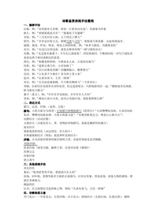古代诗歌表现手法