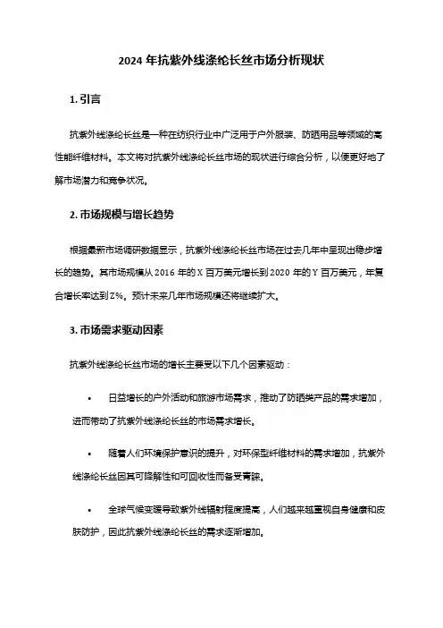 2024年抗紫外线涤纶长丝市场分析现状