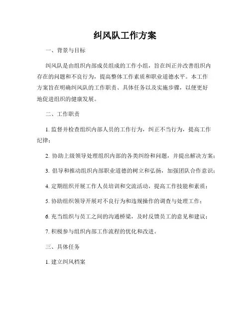 纠风队工作方案