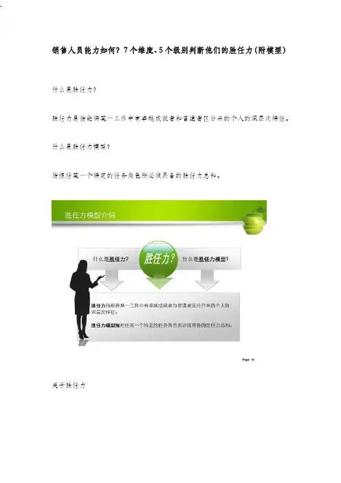 销售人员能力如何？7个维度、5个级别判断他们的胜任力(附模型)