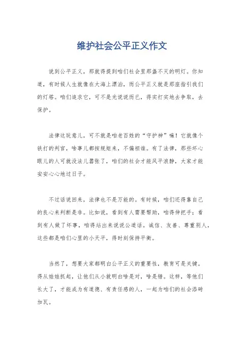 维护社会公平正义作文