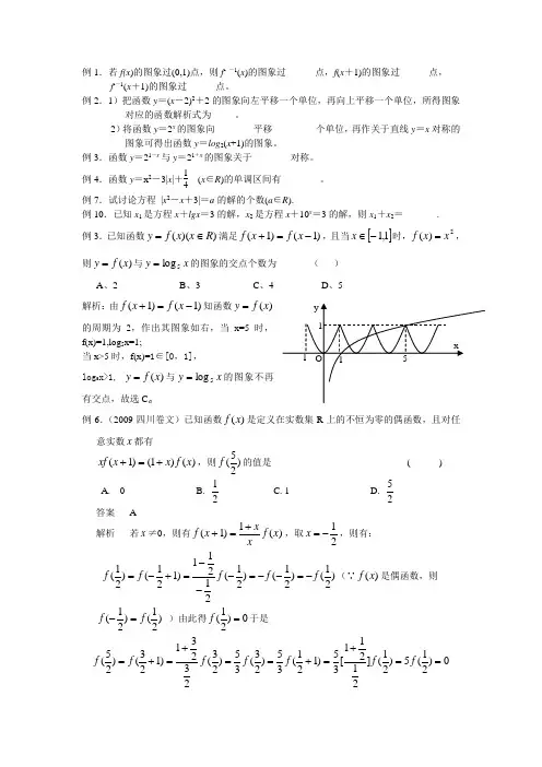高中函数图像变换习题