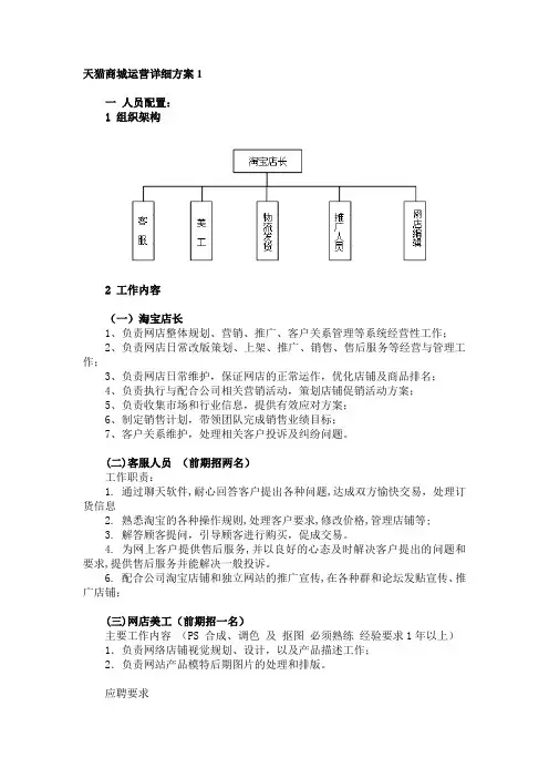 天猫商城 运营方案 流程