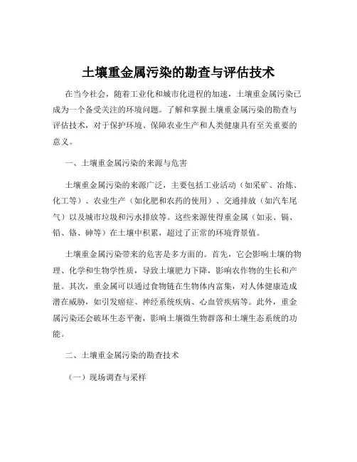 土壤重金属污染的勘查与评估技术