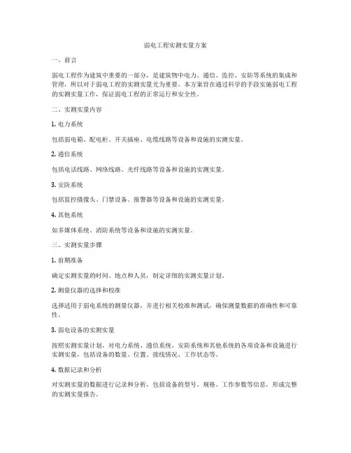 弱电工程实测实量方案