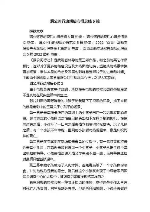 湄公河行动观后心得总结5篇